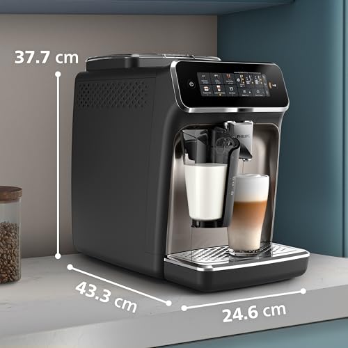 Philips 3300 Series Bean to Cup Coffee Machine – 6 Hot & Iced drinks, LatteGo Milk Frother, Fastest-to-Clean, 40% Quieter, Ceramic Grinder, EP3347/90
