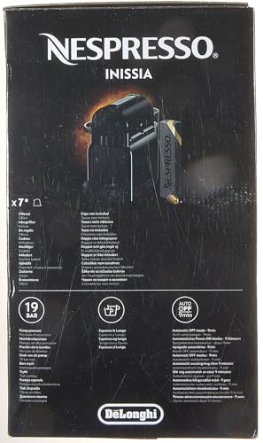 Nespresso DeLonghi EN 80.B - Inissia Capsule Coffee Pod Machine - Auto Brew Stop, fast Heat-up, auto Off - 0.8 Liters, 19 Bar - incl. 16 Pods - black