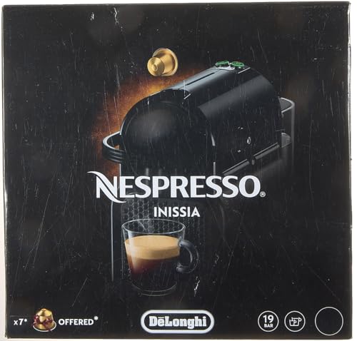 Nespresso DeLonghi EN 80.B - Inissia Capsule Coffee Pod Machine - Auto Brew Stop, fast Heat-up, auto Off - 0.8 Liters, 19 Bar - incl. 16 Pods - black
