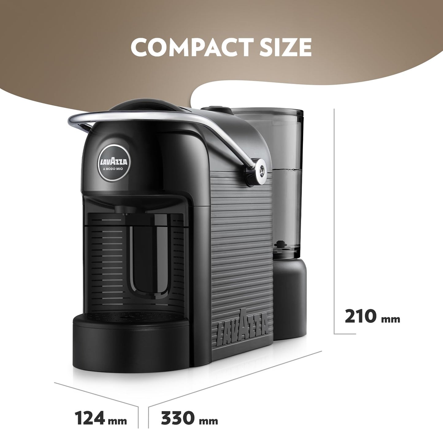 Lavazza, A Modo Mio Jolie EVO, Coffee Capsule Machine, Made from 36% Recycled Plastic, Compatible with A Modo Mio Pods, , Black