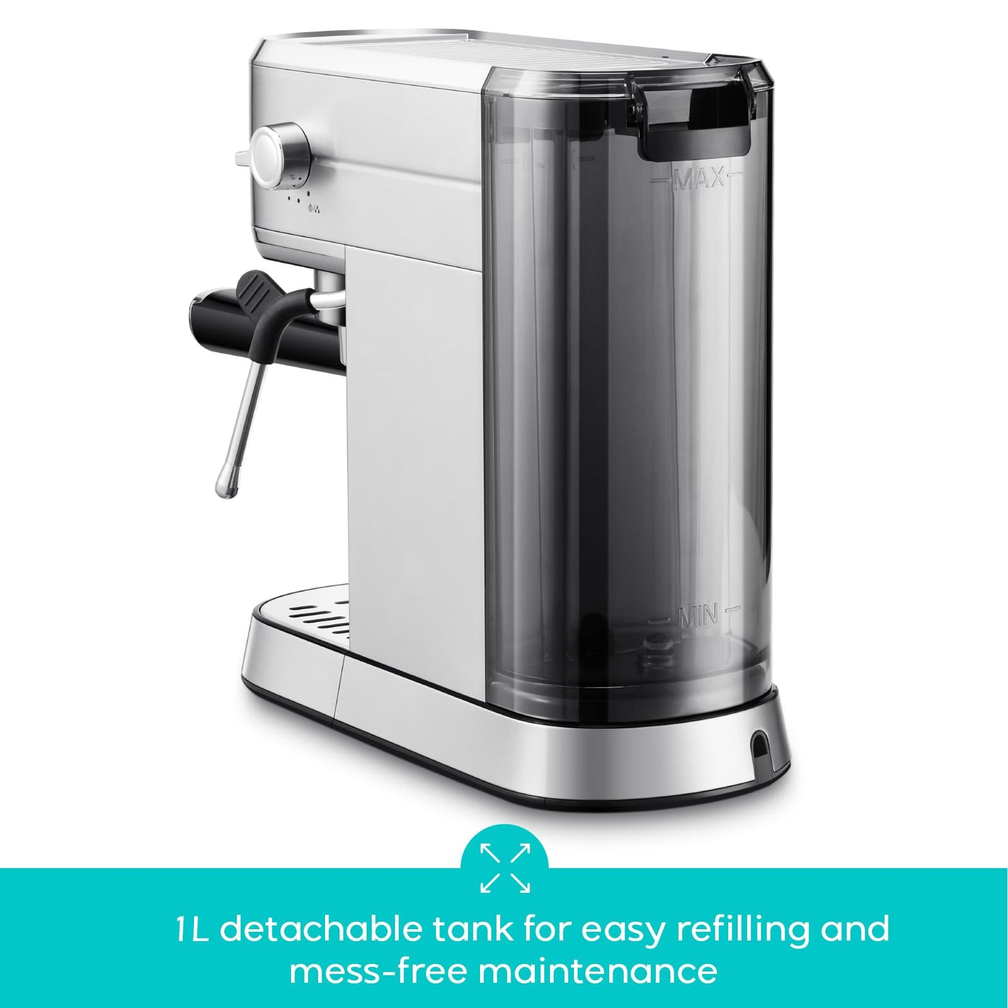 CASABREWS CM5418 Espresso Machine 20 Bar, Barista Espresso Maker with Steam Milk Frother, Stainless Steel Coffee Machine Silver