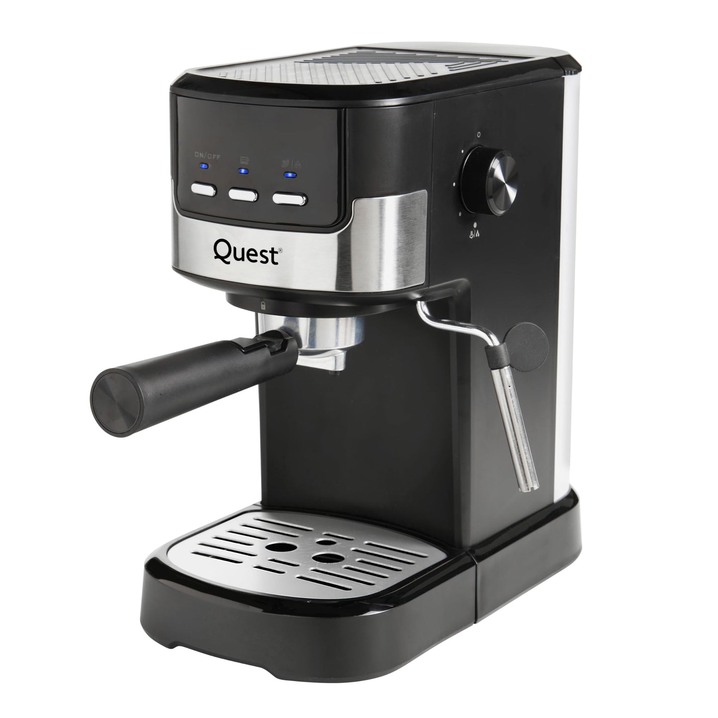 Quest Espresso Coffee Machine / 15 Bar Pressure/Filter & Measuring Cups Included / 1.2L Water Tank/Dual Stainless Steel Filter