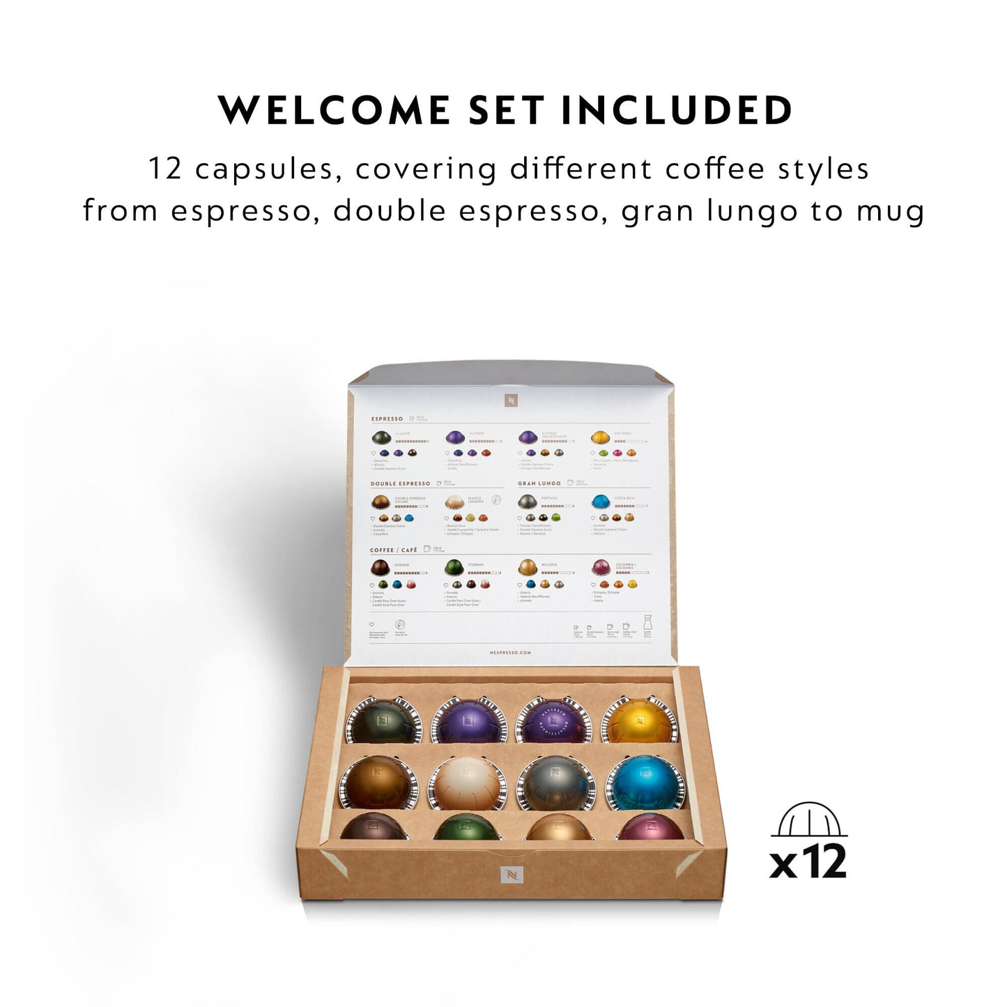 Nespresso Vertuo Next Coffee Machine by De'Longhi, Over 30 Varieties of Pods, 6 Coffee Cup Sizes, Americano, EN120.BM, Matte Black