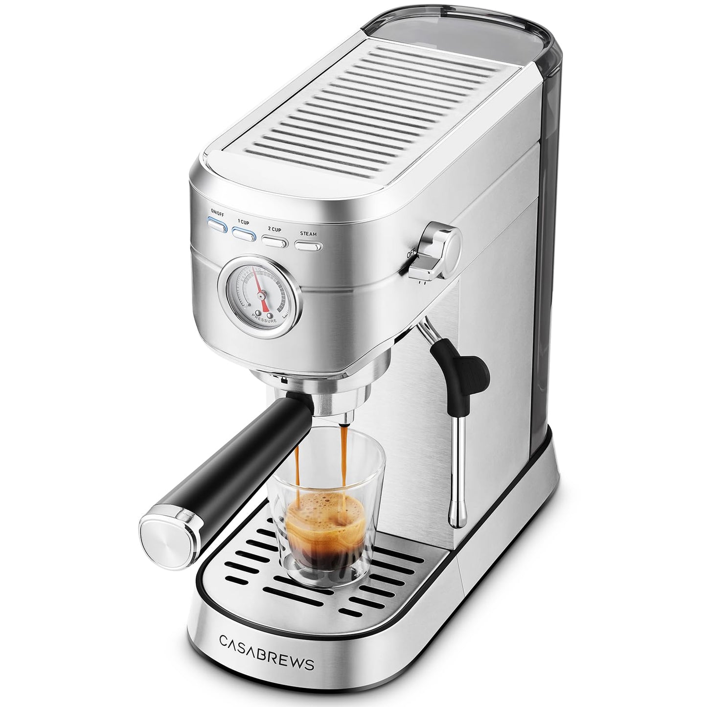 CASABREWS CM5418 Espresso Machine 20 Bar, Barista Espresso Maker with Steam Milk Frother, Stainless Steel Coffee Machine Silver