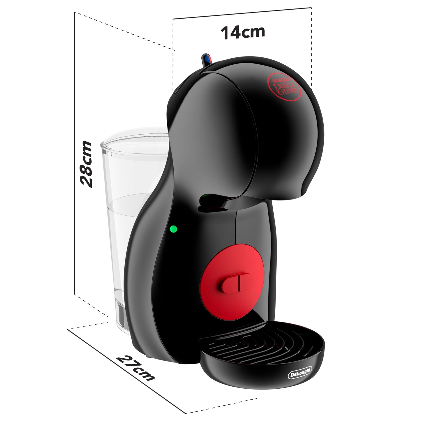 NESCAFÉ Dolce Gusto EDG210.B Pod Coffee Machines Piccolo Coffee XS Manual Coffee Machine black red by De’Longhi Black Coffee Machine