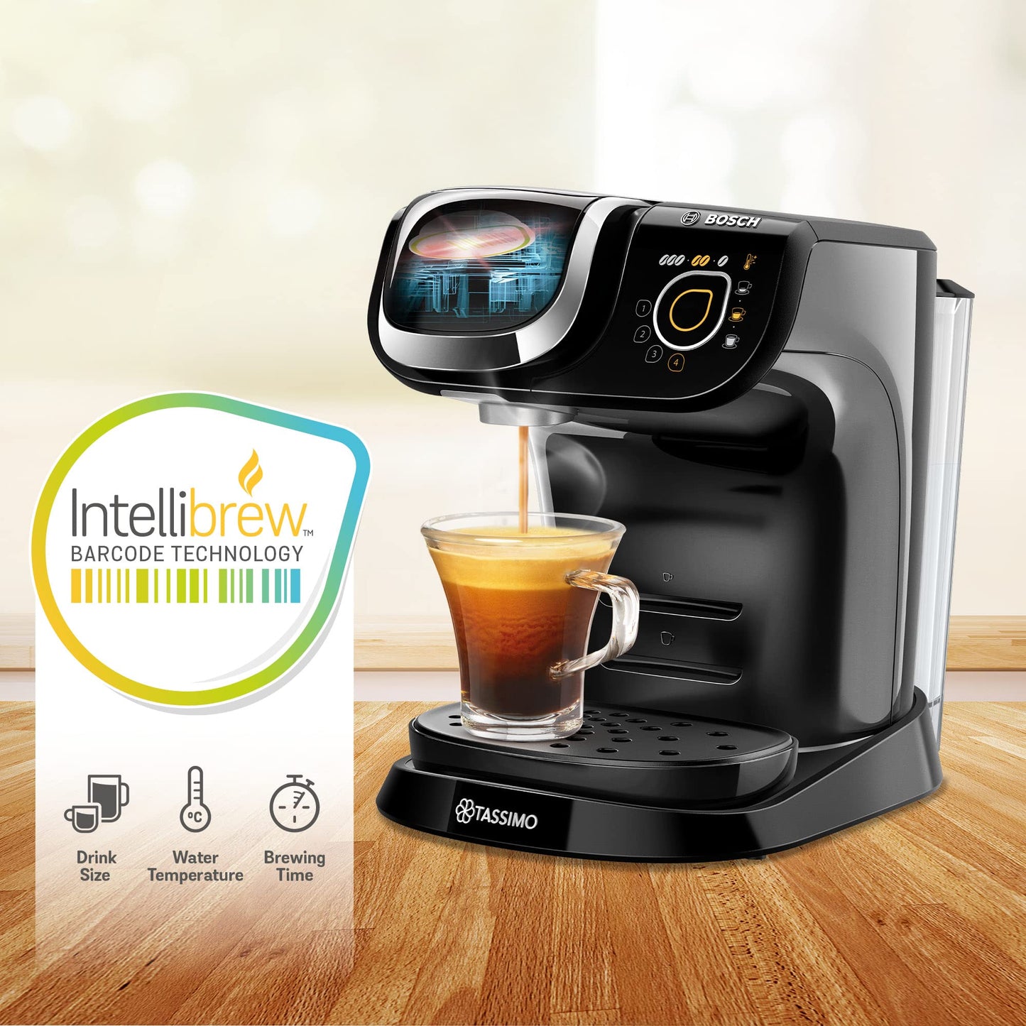 Tassimo by Bosch My Way 2 TAS6502GB Coffee Machine, 1500 Watt, 1.3 Litre - Black