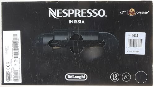 Nespresso DeLonghi EN 80.B - Inissia Capsule Coffee Pod Machine - Auto Brew Stop, fast Heat-up, auto Off - 0.8 Liters, 19 Bar - incl. 16 Pods - black