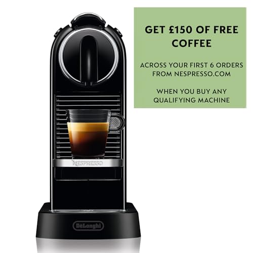 Nespresso Citiz Coffee Machine by De'Longhi for Original Coffee Pods, Italian Inspired Espresso, Quality Coffee, EN167.B, Black