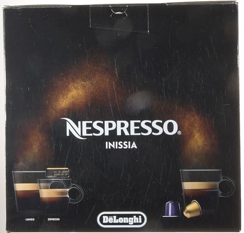 Nespresso DeLonghi EN 80.B - Inissia Capsule Coffee Pod Machine - Auto Brew Stop, fast Heat-up, auto Off - 0.8 Liters, 19 Bar - incl. 16 Pods - black