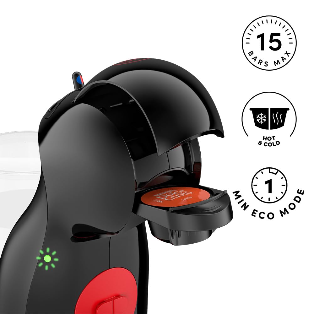 NESCAFÉ Dolce Gusto EDG210.B Pod Coffee Machines Piccolo Coffee XS Manual Coffee Machine black red by De’Longhi Black Coffee Machine