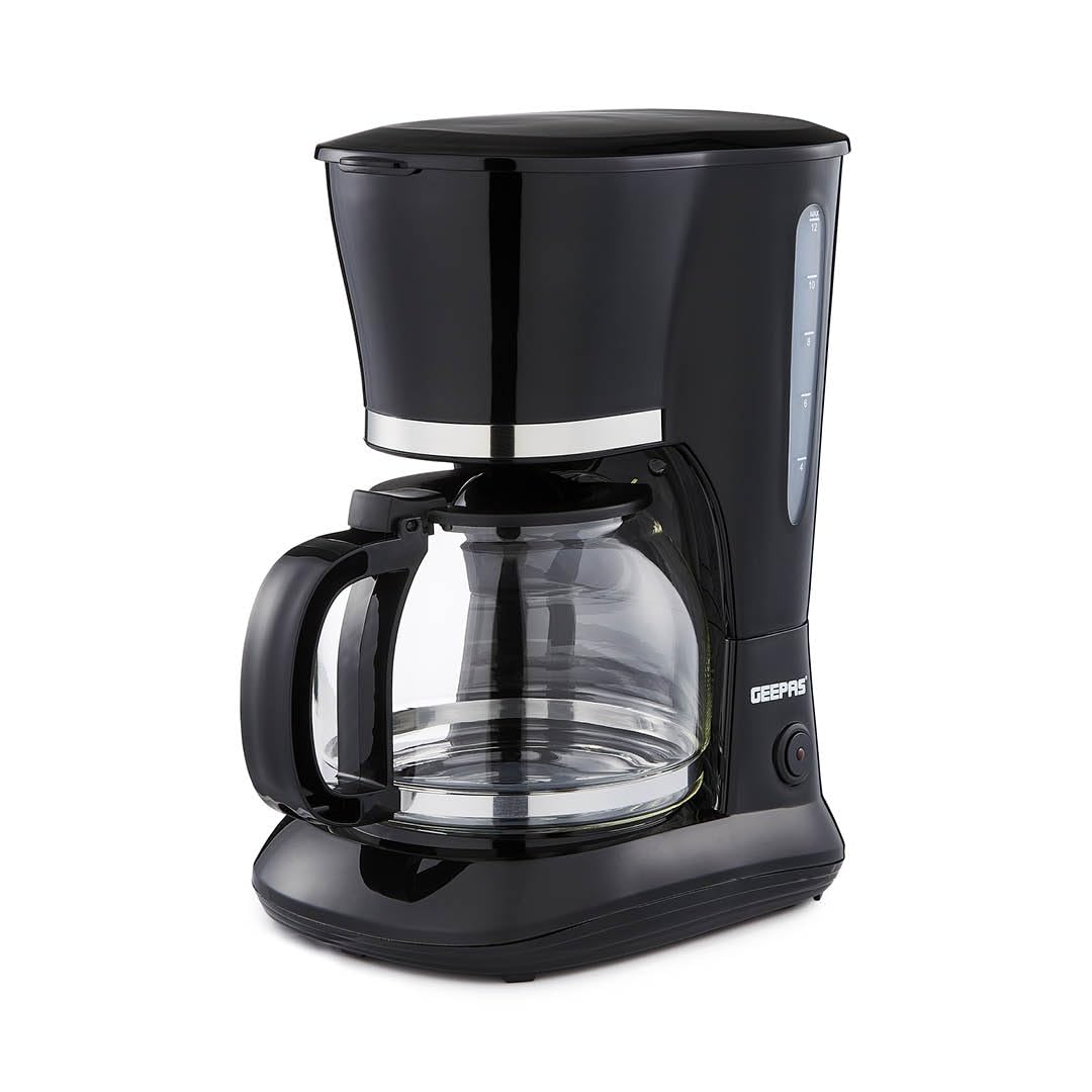 GEEPAS 1.5L Filter Coffee Machine | 800W Coffee Maker for Instant Coffee, Espresso, Macchiato & More | Boil-Dry Protection, Black
