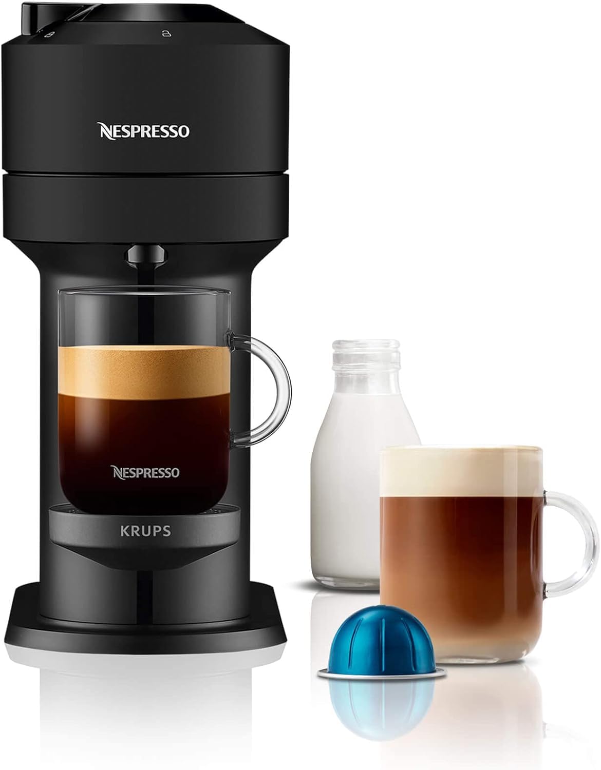 Nespresso Vertuo Next Coffee Pod Machine, Centrifusion Technology, Wi-Fi and Bluetooth Enabled, Energy Saving Design, Multiple Cup Sizes, Matte Black