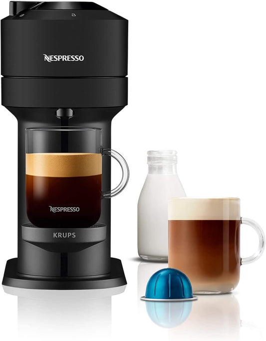 Nespresso Vertuo Next Coffee Pod Machine, Centrifusion Technology, Wi-Fi and Bluetooth Enabled, Energy Saving Design, Multiple Cup Sizes, Matte Black
