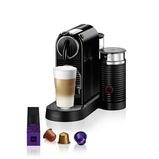 Nespresso Citiz Coffee Machine with Aeroccino Milk Frother by De'Longhi for Original Coffee Pods, Latte, Cappuccino, Espresso, ENV267.BAE, Black