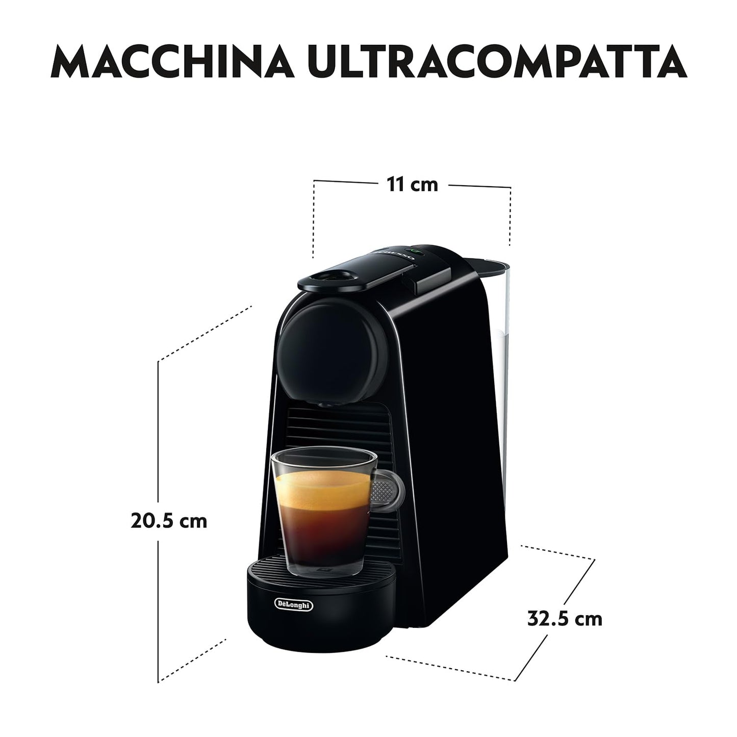 Nespresso De'Longhi Essenza Mini EN85.B Semi-Automatic Coffee Machine Pod Coffee Maker 0.6 L