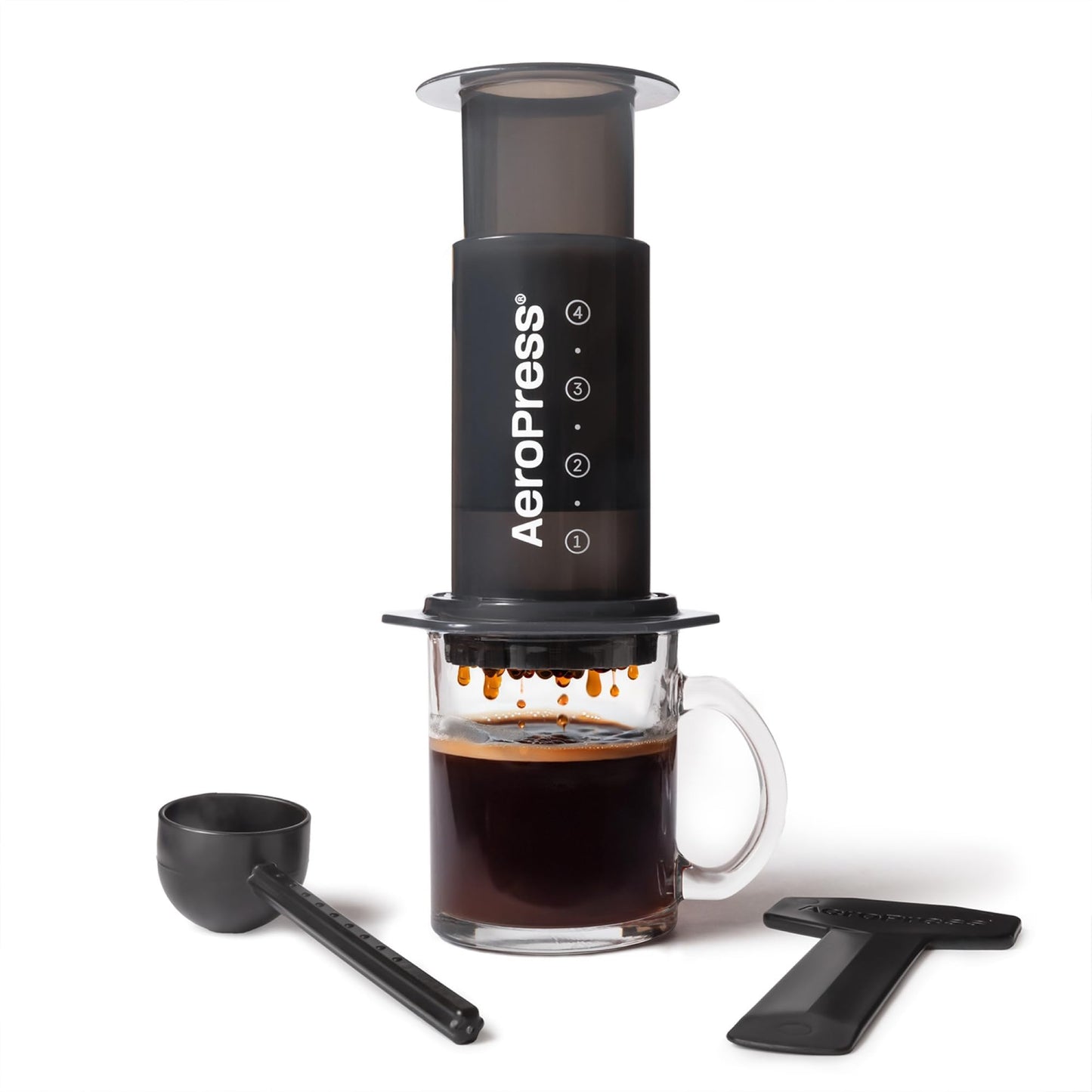AeroPress Original Coffee and Espresso-style Maker, Barista Level Portable Coffee Maker with Chamber, Plunger, & Filters, Quick Coffee