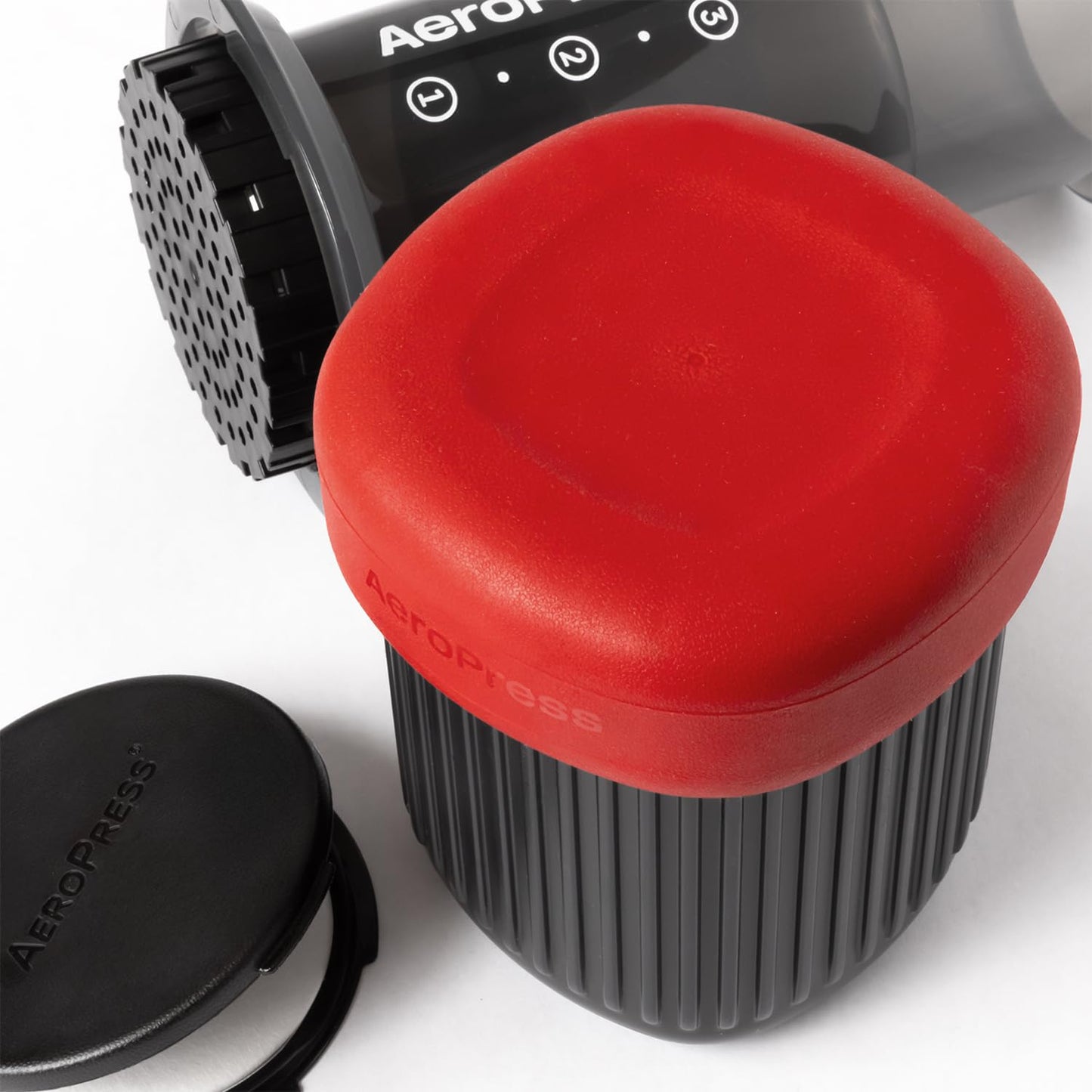 Aeropress Go Portable Travel Coffee Press Kit, 1-3 Cups in a Minute, Coffee, Espresso, & Cold Brew Maker, Manual Coffee Making Machine, Grey