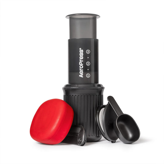 Aeropress Go Portable Travel Coffee Press Kit, 1-3 Cups in a Minute, Coffee, Espresso, & Cold Brew Maker, Manual Coffee Making Machine, Grey