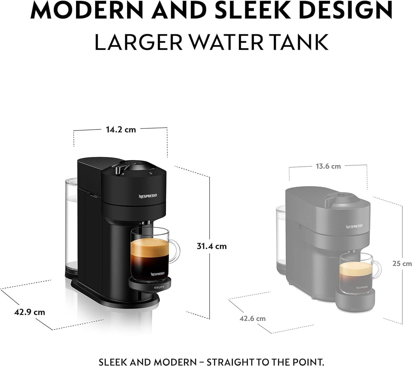 Nespresso Vertuo Next Coffee Pod Machine, Centrifusion Technology, Wi-Fi and Bluetooth Enabled, Energy Saving Design, Multiple Cup Sizes, Matte Black