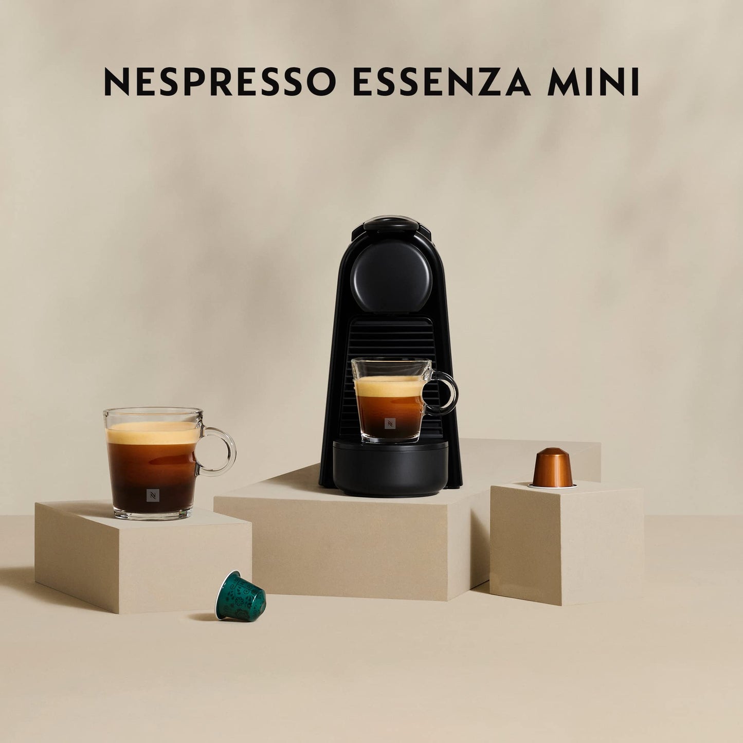 Nespresso De'Longhi Essenza Mini EN85.B Semi-Automatic Coffee Machine Pod Coffee Maker 0.6 L