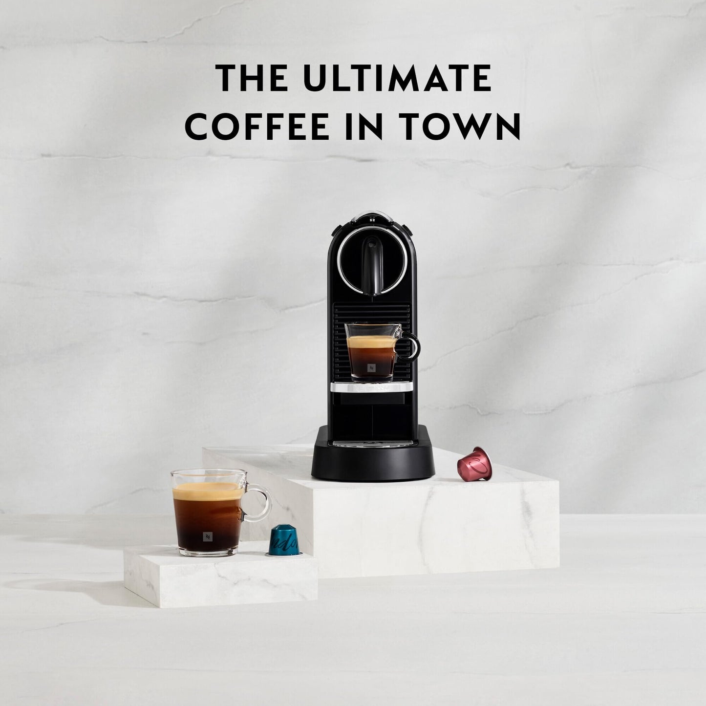 Nespresso Citiz Coffee Machine by De'Longhi for Original Coffee Pods, Italian Inspired Espresso, Quality Coffee, EN167.B, Black