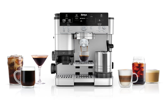Ninja Luxe Premier 3-in-1 Coffee Machine, Latte, Cappuccino, Cold Brew & Espresso Maker With Built in Bean Grinder & Milk Frother, Silver, ES601UK