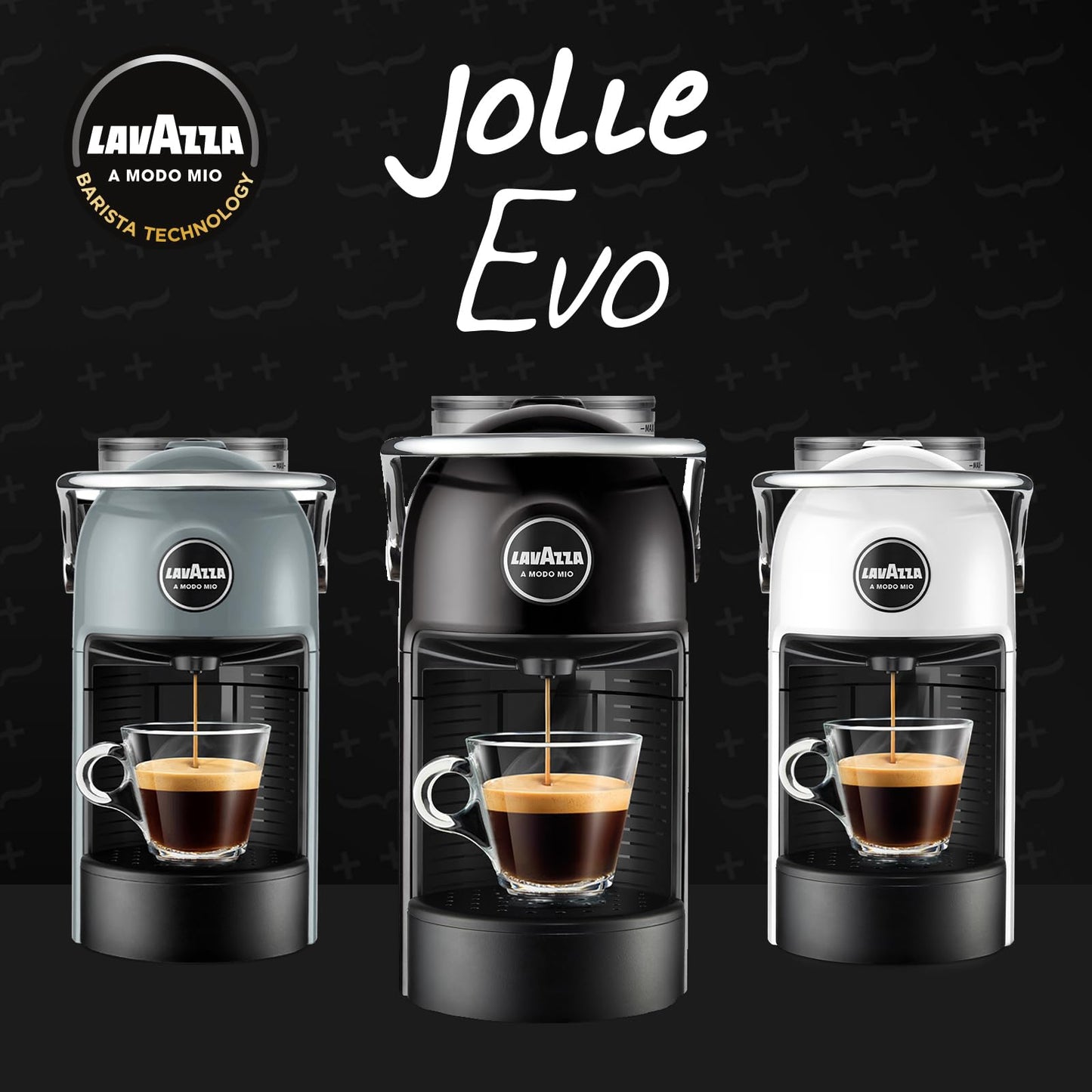 Lavazza, A Modo Mio Jolie EVO, Coffee Capsule Machine, Made from 36% Recycled Plastic, Compatible with A Modo Mio Pods, , Black