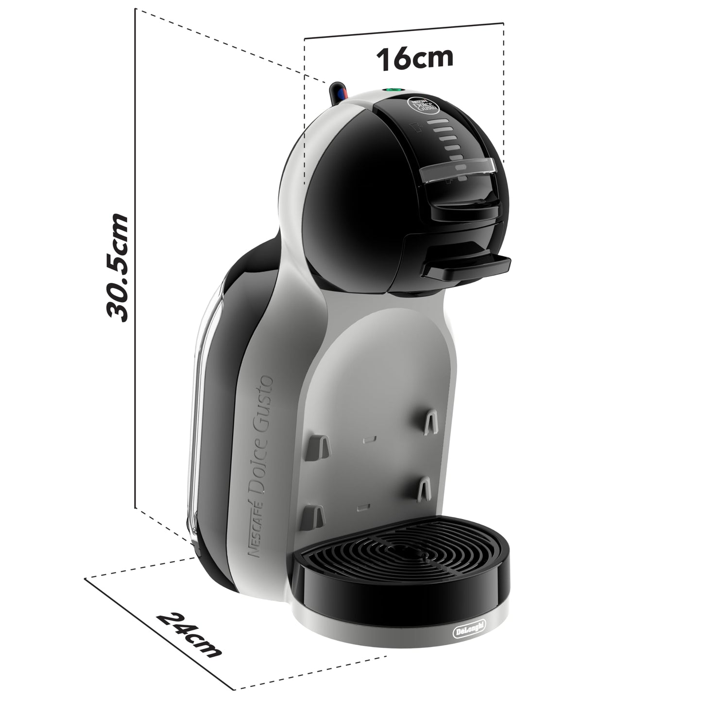 Nescafé Dolce Gusto by De'Longhi Mini Me EDG155.BG Pod Coffee Machine And Other Automaic Drinks - Black & Artic Grey