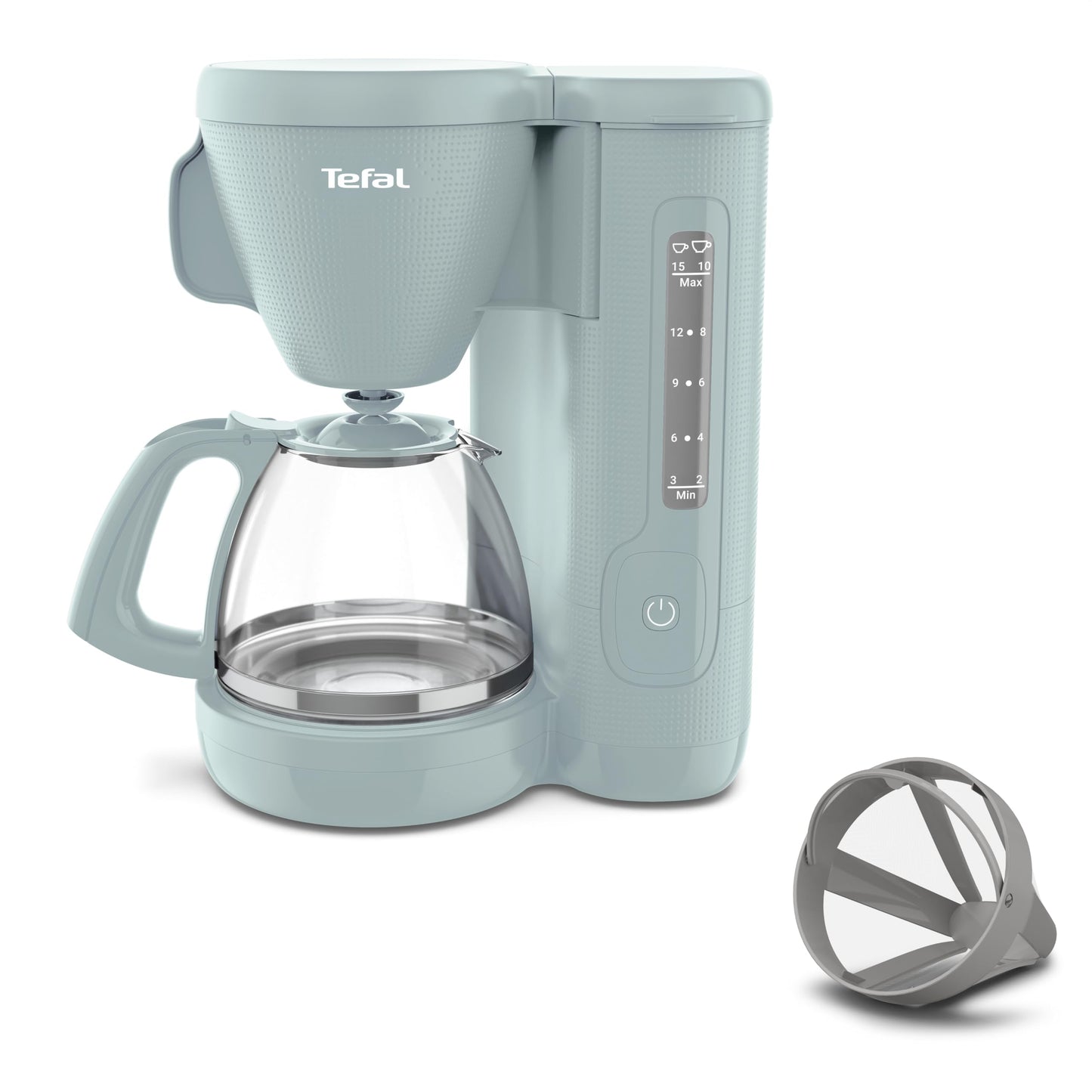 Tefal Morning Filter Coffee Maker - Eucalyptus, 1.25L Capacity, Permanent Reusable Filter, Drip-Stop System, Keep-Warm Function, CM2M13G0