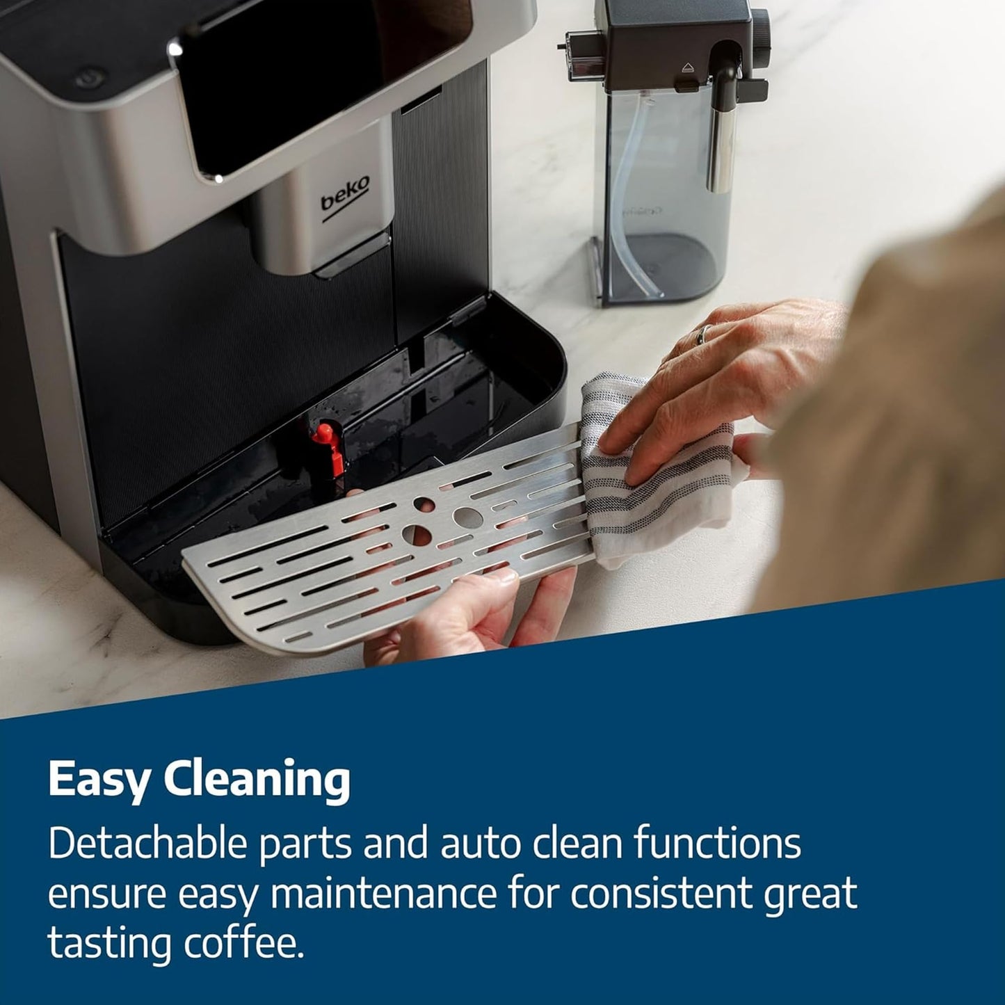 Beko Bean to Cup Coffee Espresso Machine CaffeExperto CEG7304X | Milk Jug | Colour Touch Screen Panel | 19 Bar Pressure, 2 Coffee Nozzles, Silver