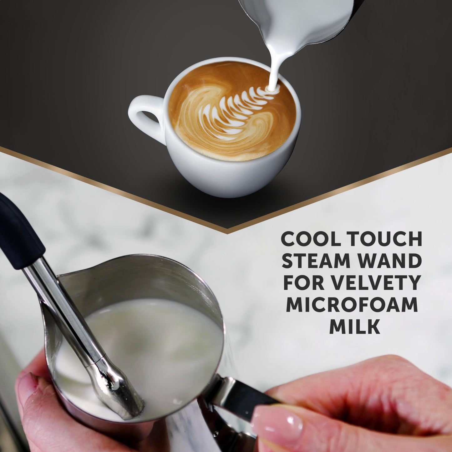 Breville Barista Max Espresso Machine | Latte & Cappuccino Coffee Maker with Integrated Bean Grinder & Steam Wand | 2.8 L Water Tank Stainless Steel