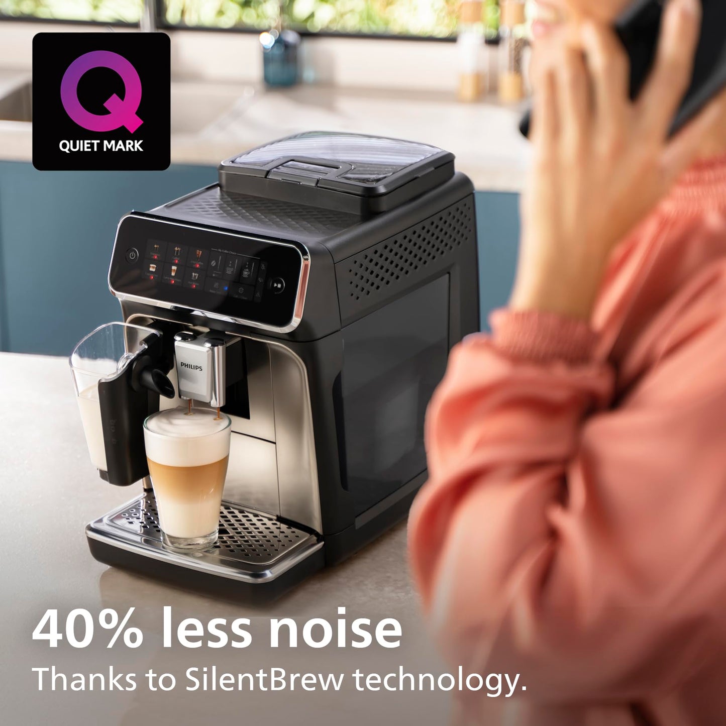 Philips 3300 Series Bean to Cup Coffee Machine – 6 Hot & Iced drinks, LatteGo Milk Frother, Fastest-to-Clean, 40% Quieter, Ceramic Grinder, EP3347/90