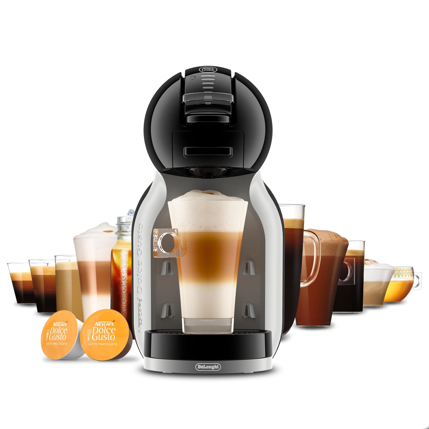 Nescafé Dolce Gusto by De'Longhi Mini Me EDG155.BG Pod Coffee Machine And Other Automaic Drinks - Black & Artic Grey