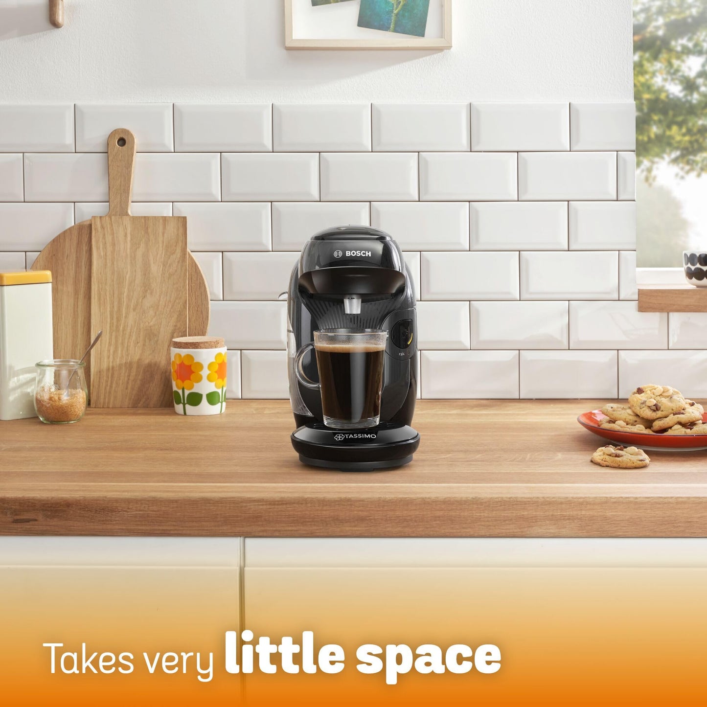 Tassimo by Bosch Style Pod Coffee Machine with Costa Americano & Costa Latte Starter Bundle, TAS1102GB2- Black