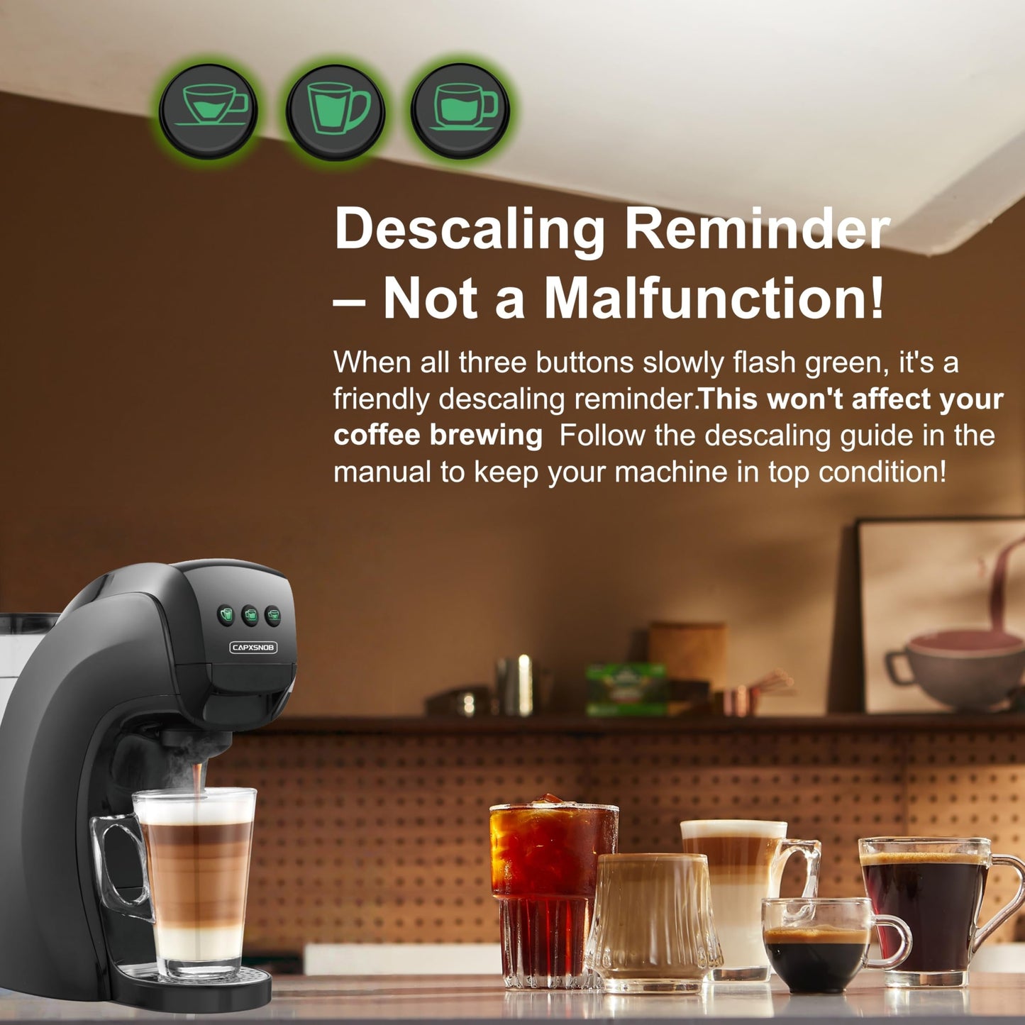 Warriors1 5 in 1 Pod Coffee Machines for Nespresso Original, Dolce Gusto, Lavazza A Modo Mio, Espresso Point Capsule and Ground Coffee